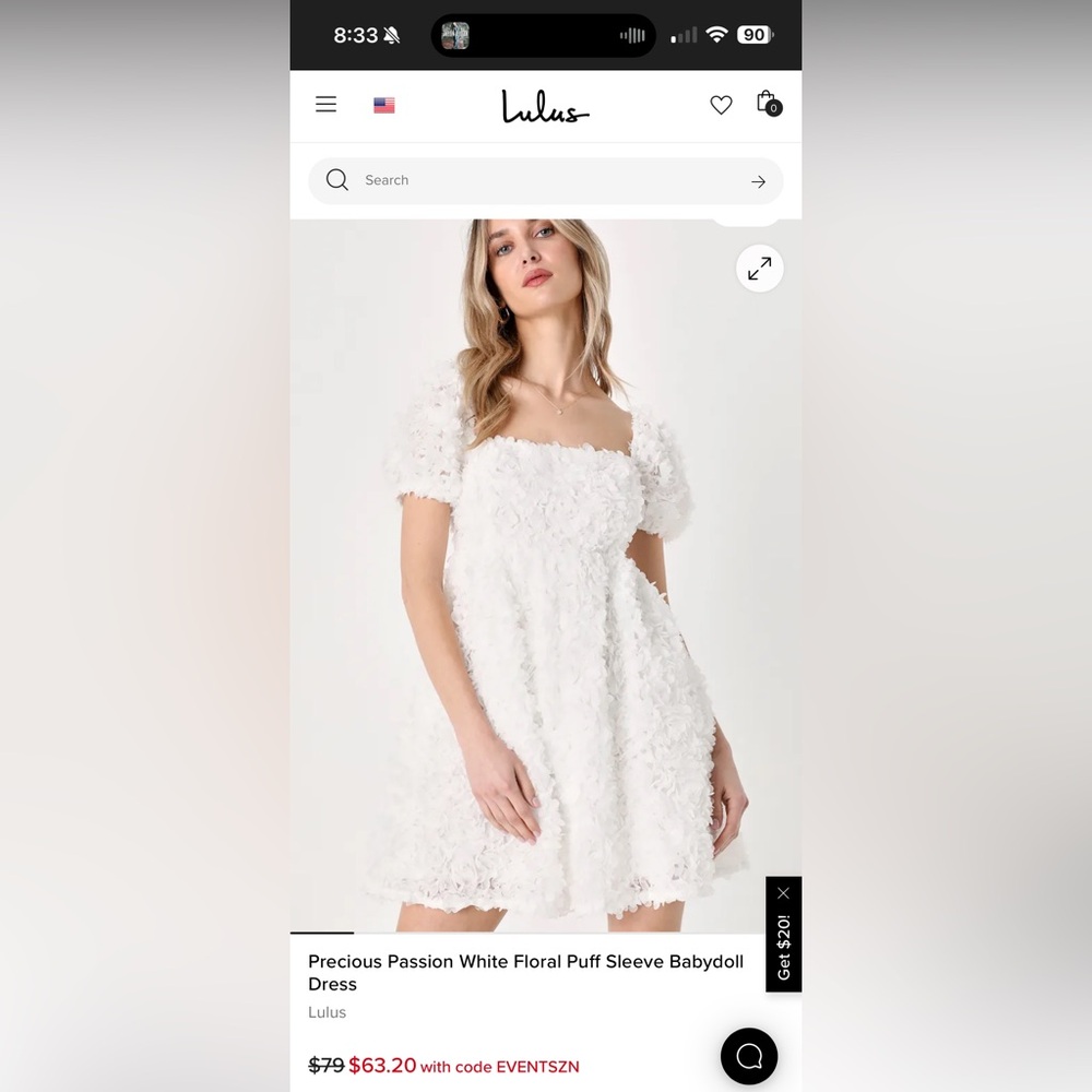 Lulu's White Floral Mini Dress